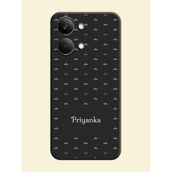 Simple Pattern With Custom Text On Space Black Custom Soft Matte Mobile Back Cover - Poco X8 Pro Max 5G