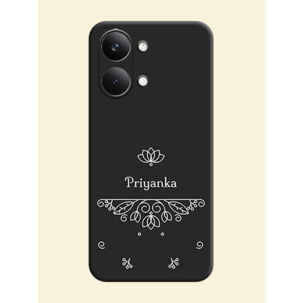 Lotus Garden Custom Text On Space Black Custom Soft Matte Mobile Back Cover - Poco X8 Pro Max 5G