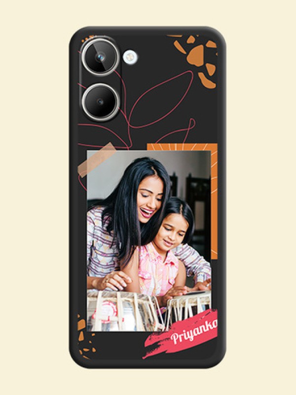 Orange Photo Frame on Space Black Custom Soft Matte Phone Back Cover - Realme 10 Pro 5G