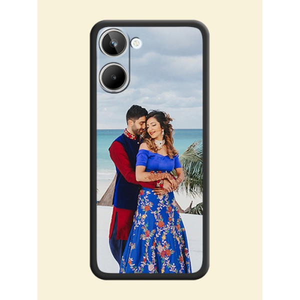 Full Single Pic Upload On Space Black Personalized Soft Matte Phone Covers -Realme 10 Pro 5G