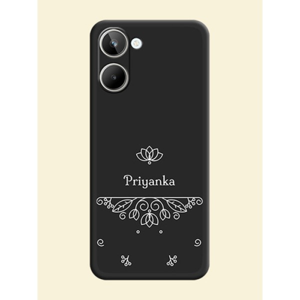 Lotus Garden Custom Text On Space Black Personalized Soft Matte Phone Covers -Realme 10 Pro 5G