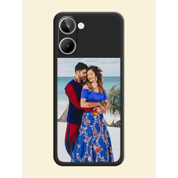Image Upload With Space Black Color On Custom Soft Matte Mobile Back Cover - Realme 10 Pro 5G