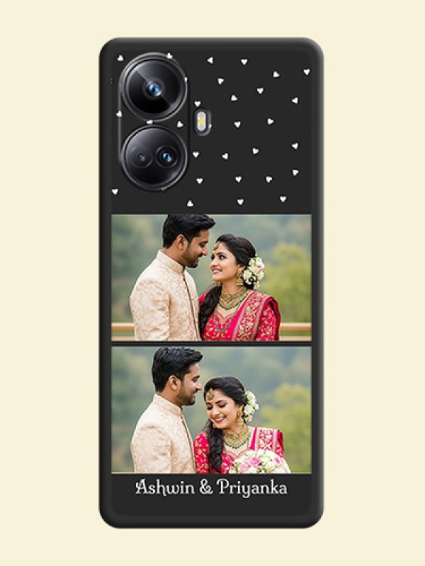 Miniature Love Symbols with Name on Space Black Custom Soft Matte Back Cover - Realme 10 Pro Plus 5G