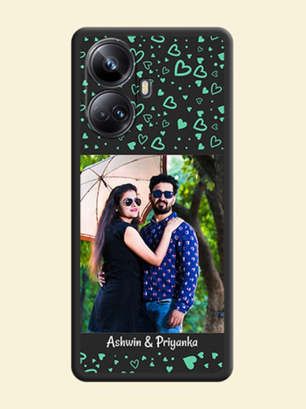 Sea Green Indefinite Love Pattern on Photo on Space Black Soft Matte Mobile Cover - Realme 10 Pro Plus 5G