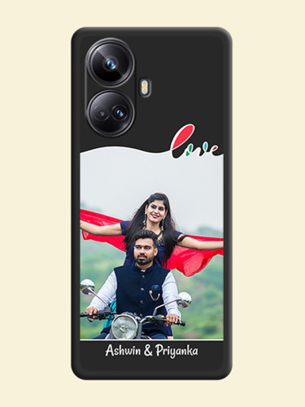 Fall in Love Pattern with Picture on Photo on Space Black Soft Matte Mobile Case - Realme 10 Pro Plus 5G