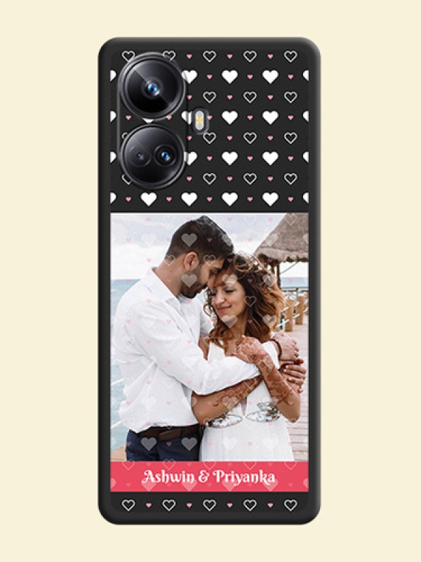 White Color Love Symbols with Text Design on Photo on Space Black Soft Matte Phone Cover - Realme 10 Pro Plus 5G