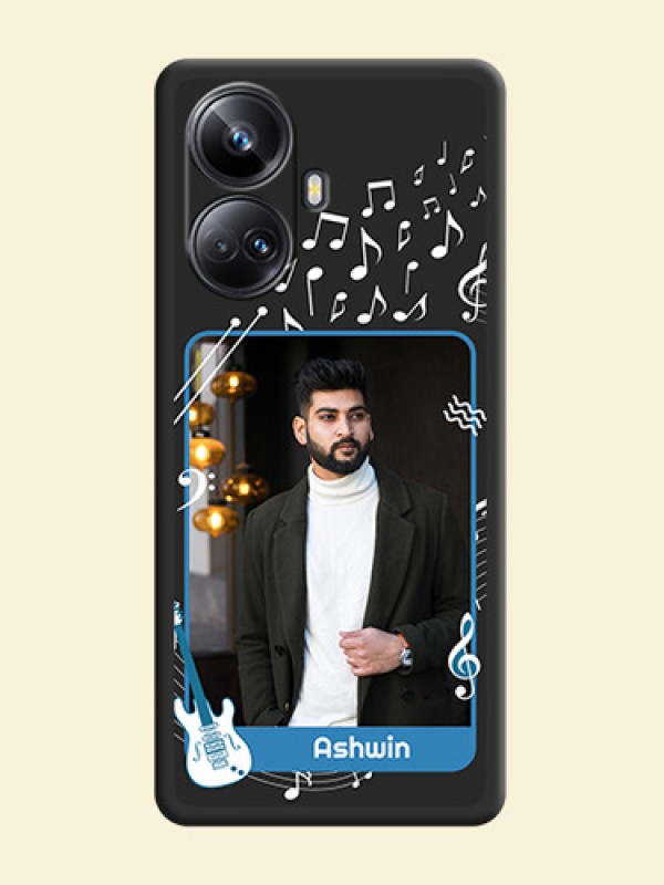 Musical Theme Design with Text on Photo on Space Black Soft Matte Mobile Case - Realme 10 Pro Plus 5G