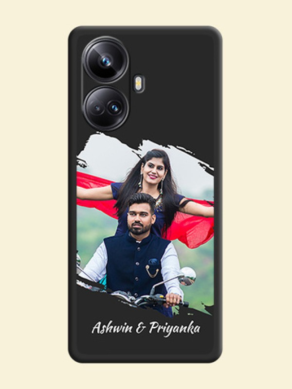 Grunge Brush Strokes on Photo on Space Black Soft Matte Back Cover - Realme 10 Pro Plus 5G