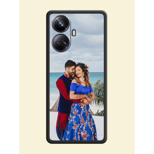 Full Single Pic Upload On Space Black Personalized Soft Matte Phone Covers -Realme 10 Pro Plus 5G