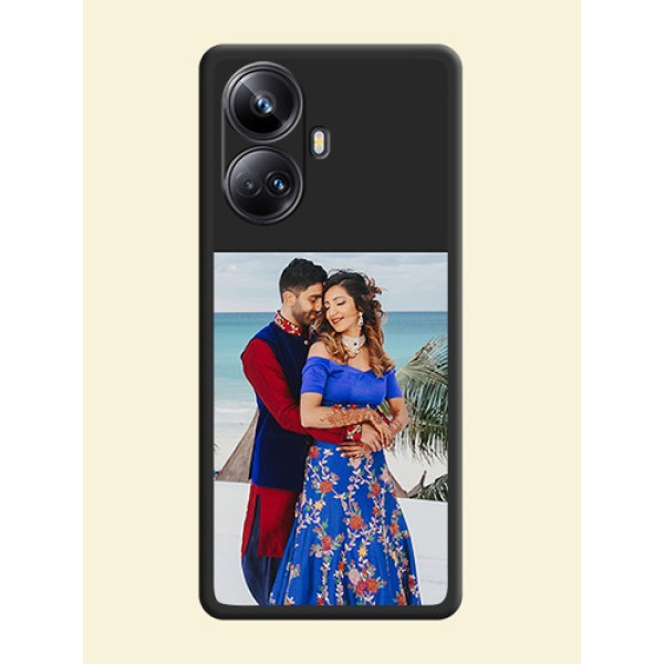Image Upload With Space Black Color On Custom Soft Matte Mobile Back Cover - Realme 10 Pro Plus 5G