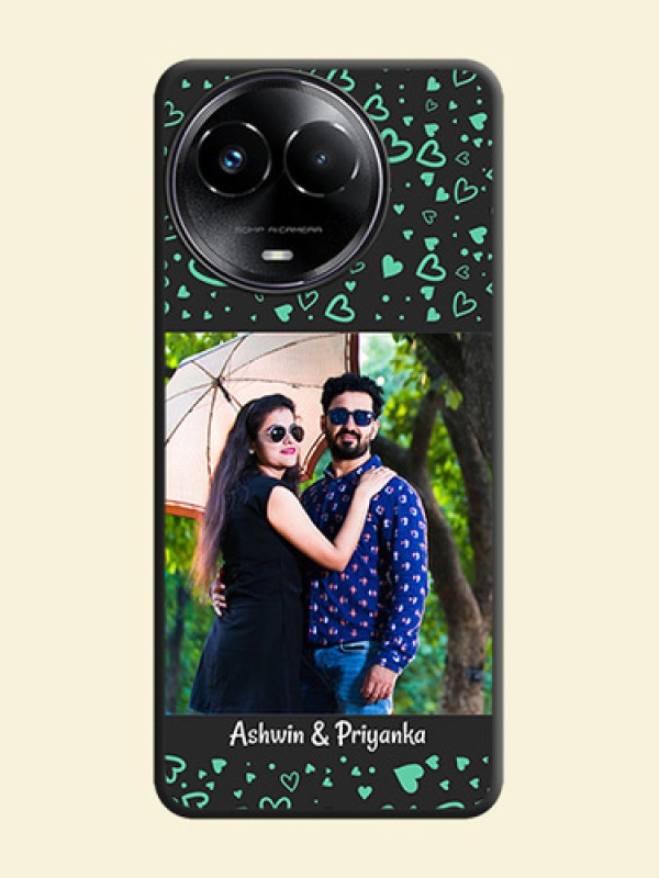 Sea Green Indefinite Love Pattern on Photo On Space Black Custom Soft Matte Mobile Back Cover - Realme 11 5G