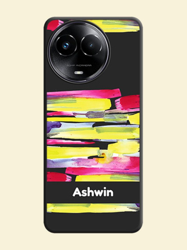 Brush Coloured On Space Black Custom Soft Matte Mobile Back Cover - Realme 11 5G