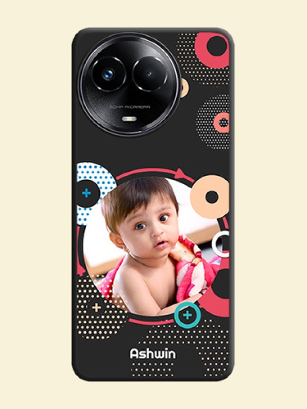 Multicoloured Round Image On Space Black Custom Soft Matte Mobile Back Cover - Realme 11 5G
