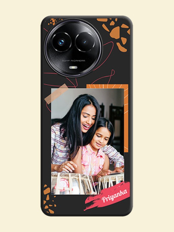 Orange Photo Frame On Space Black Custom Soft Matte Mobile Back Cover - Realme 11 5G
