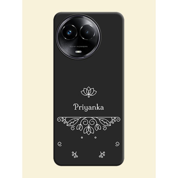 Lotus Garden Custom Text On Space Black Custom Soft Matte Mobile Back Cover - Realme 11 5G