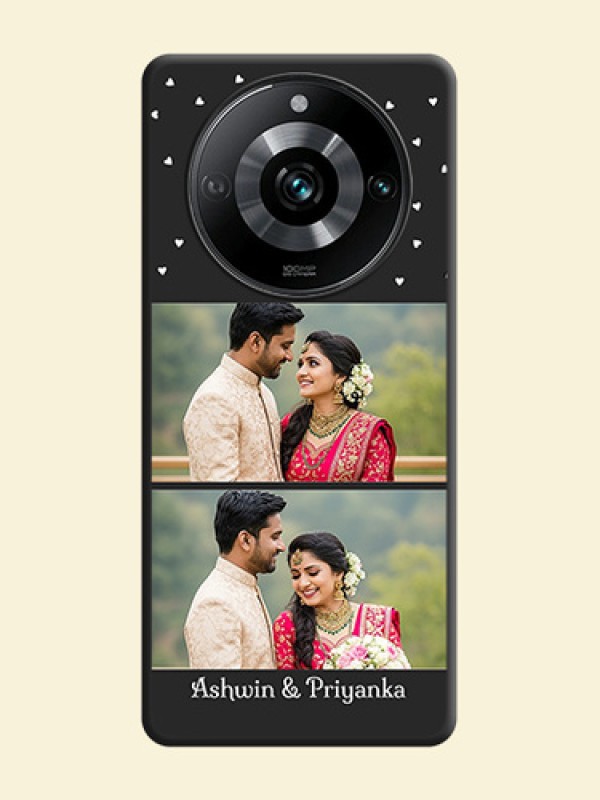 Miniature Love Symbols with Name on Space Black Custom Soft Matte Back Cover - Realme 11 Pro 5G