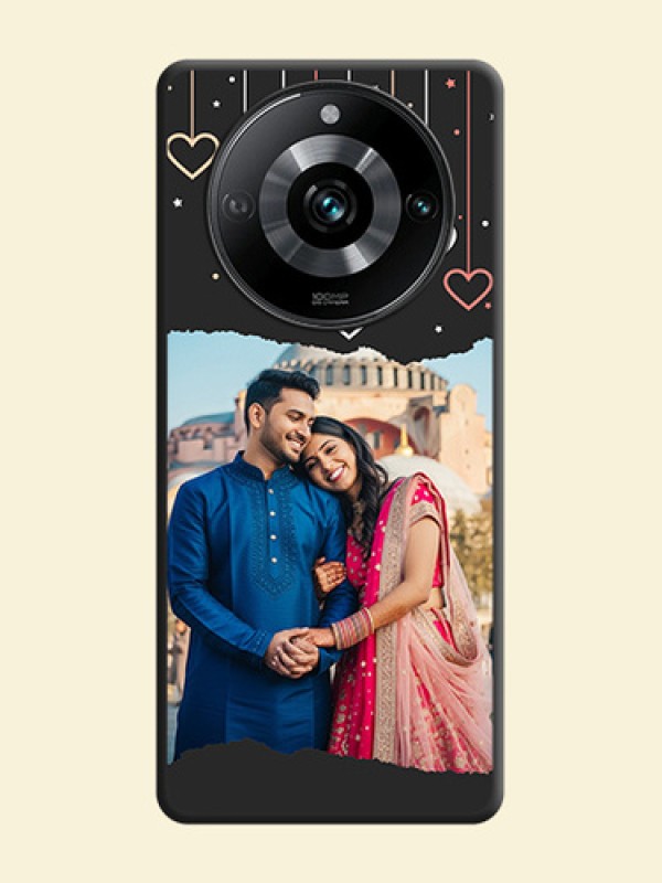 Love Hangings with Splash Wave Picture on Space Black Custom Soft Matte Phone Back Cover - Realme 11 Pro 5G