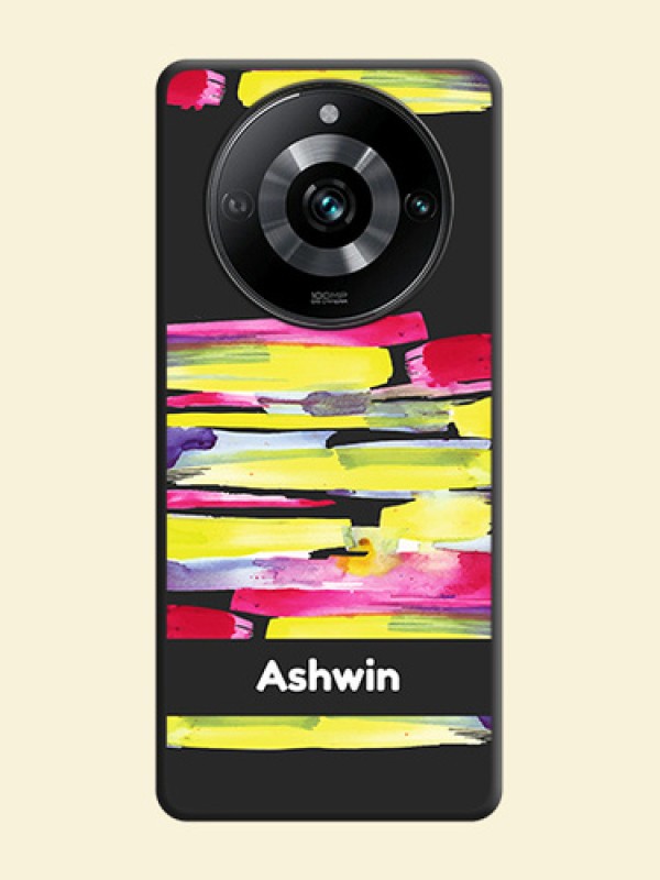 Brush Coloured on Space Black Personalized Soft Matte Phone Covers - Realme 11 Pro 5G