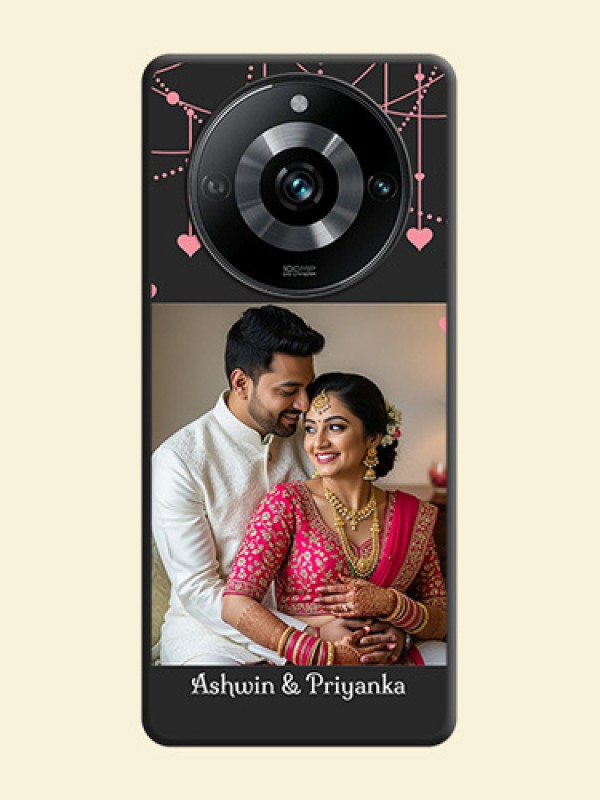 Pink Love Hangings with Text on Space Black Custom Soft Matte Back Cover - Realme 11 Pro 5G