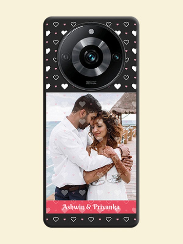 White Color Love Symbols with Text Design - Photo on Space Black Soft Matte Phone Cover - Realme 11 Pro 5G