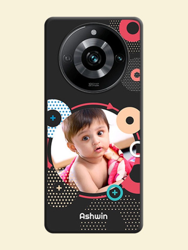 Multicoloured Round Image on Personalised Space Black Soft Matte Cases - Realme 11 Pro 5G