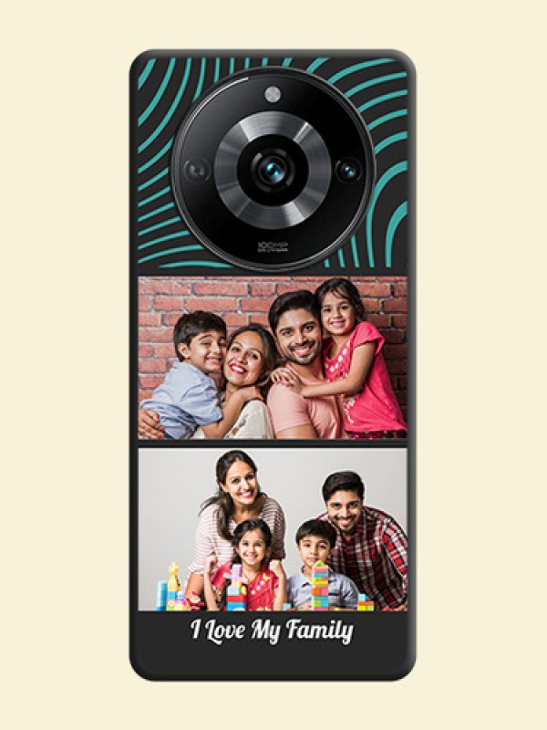 Wave Pattern with 2 Image Holder on Space Black Personalized Soft Matte Phone Covers - Realme 11 Pro 5G