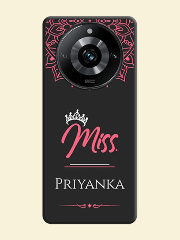 Mrs Name with Floral Design on Space Black Personalized Soft Matte Phone Covers - Realme 11 Pro 5G