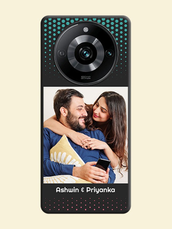 Faded Dots with Grunge Photo Frame and Text on Space Black Custom Soft Matte Phone Cases - Realme 11 Pro 5G