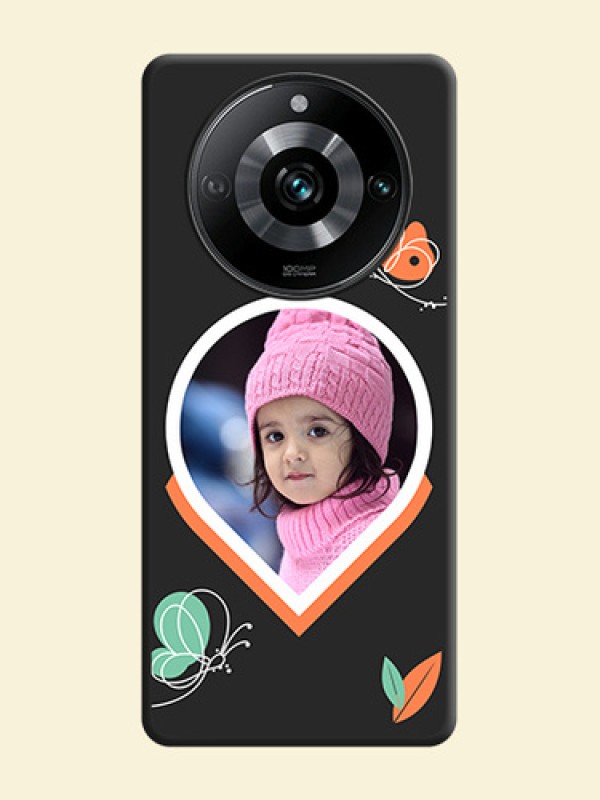 Upload Pic With Simple Butterly Design On Space Black Personalized Soft Matte Phone Covers - Realme 11 Pro 5G