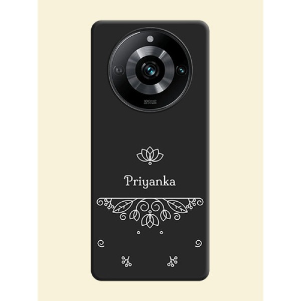Lotus Garden Custom Text On Space Black Personalized Soft Matte Phone Covers - Realme 11 Pro 5G