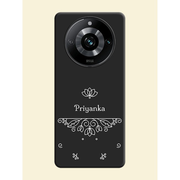 Lotus Garden Custom Text On Space Black Personalized Soft Matte Phone Covers - Realme 11 Pro Plus 5G