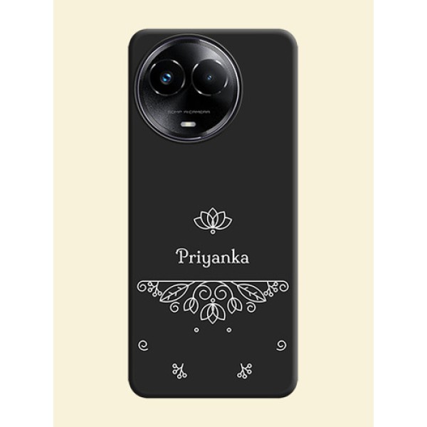 Lotus Garden Custom Text On Space Black Custom Soft Matte Mobile Back Cover - Realme 11X 5G
