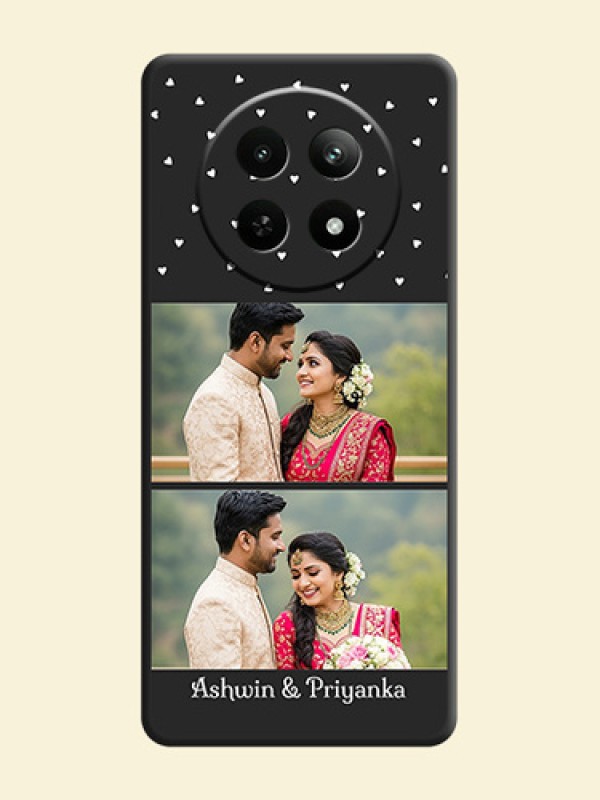 Miniature Love Symbols with Name on Space Black Custom Soft Matte Back Cover - Realme 12 5G