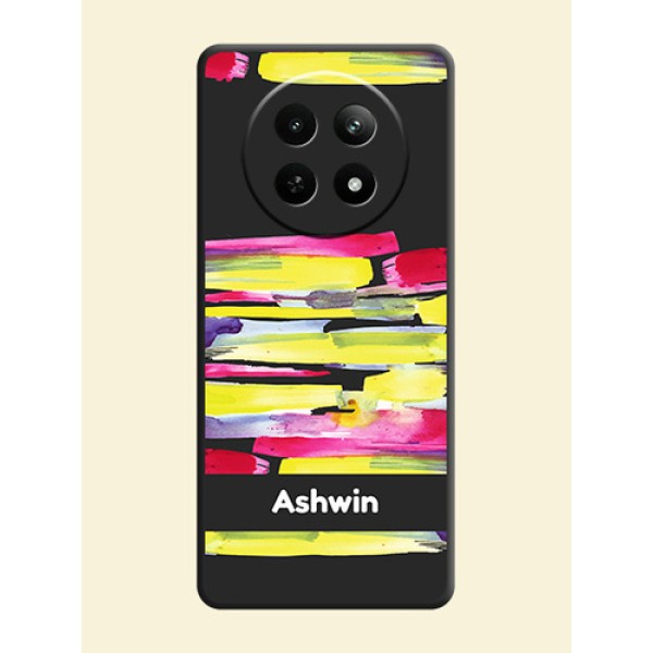 Brush Coloured on Space Black Personalized Soft Matte Phone Covers - Realme 12 5G Brush Coloured on Space Black Personalized Soft Matte Phone Covers - Realme 12 5G