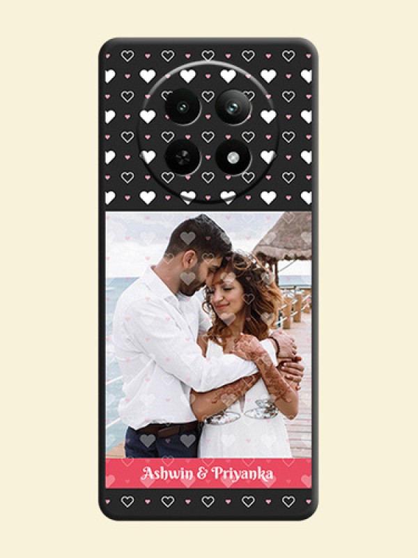 White Color Love Symbols with Text Design - Photo on Space Black Soft Matte Phone Cover - Realme 12 5G