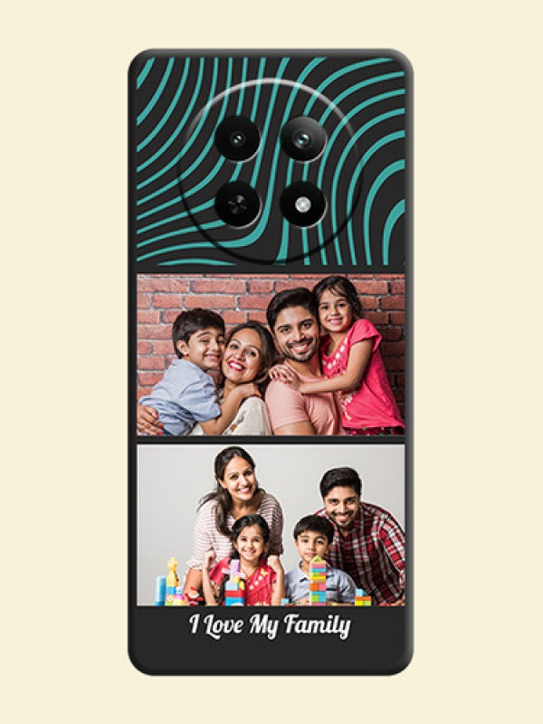 Wave Pattern with 2 Image Holder on Space Black Personalized Soft Matte Phone Covers - Realme 12 5G