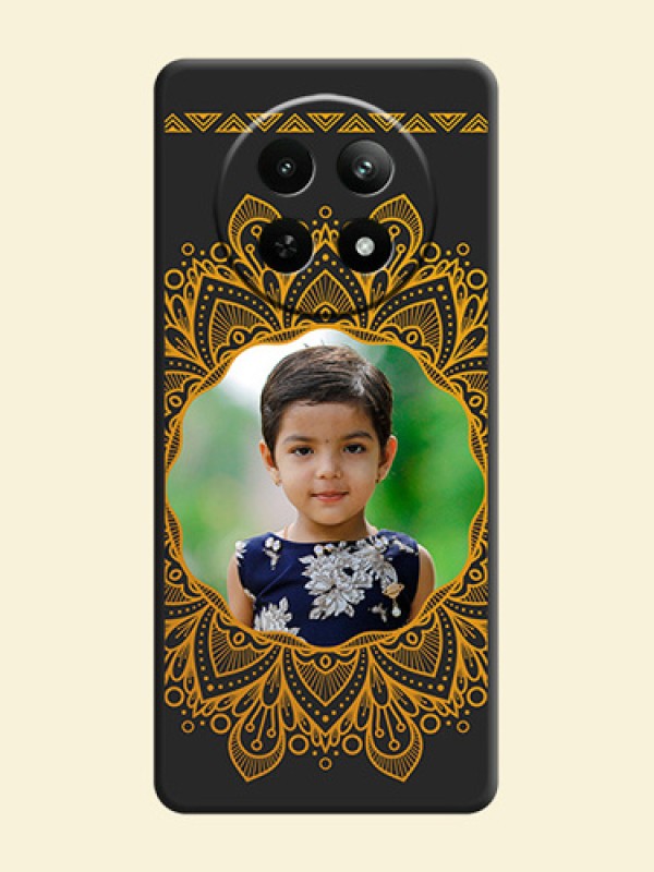 Round Image with Floral Design - Photo on Space Black Soft Matte Mobile Cover - Realme 12 5G