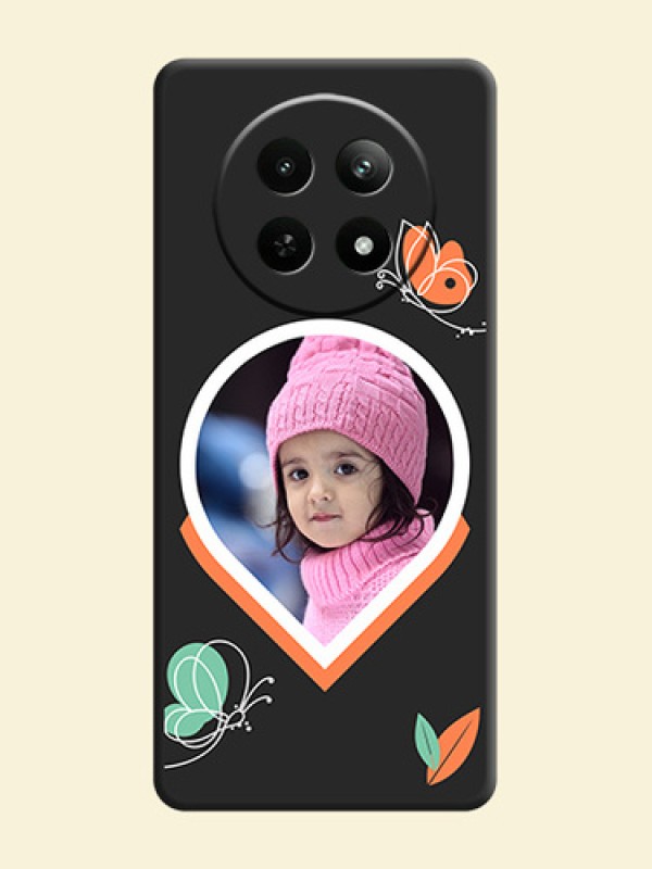 Upload Pic With Simple Butterly Design On Space Black Personalized Soft Matte Phone Covers - Realme 12 5G