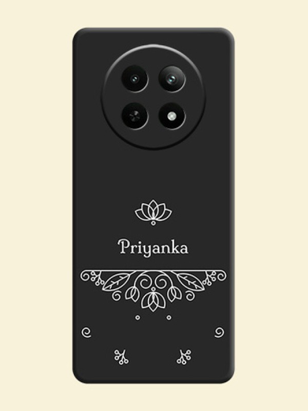 Lotus Garden Custom Text On Space Black Personalized Soft Matte Phone Covers - Realme 12 5G