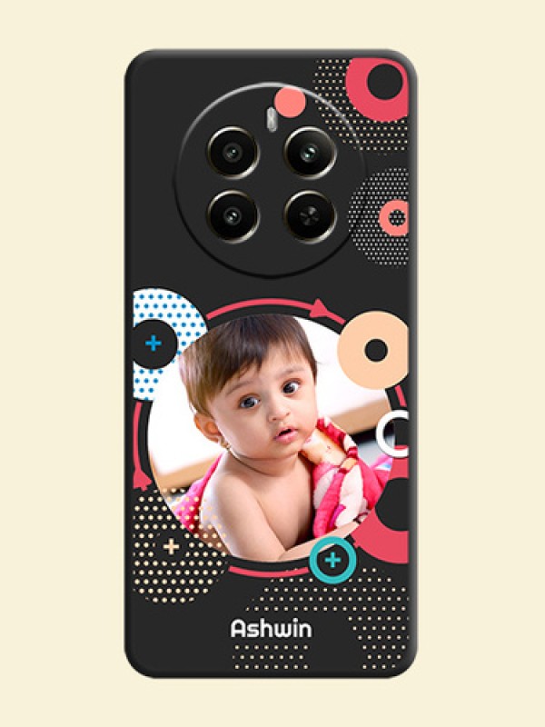 Multicoloured Round Image on Personalised Space Black Soft Matte Cases - Realme 12 Plus 5G