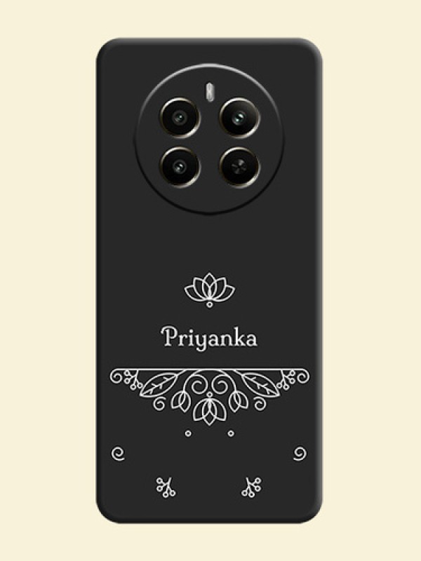 Lotus Garden Custom Text On Space Black Personalized Soft Matte Phone Covers - Realme 12 Plus 5G
