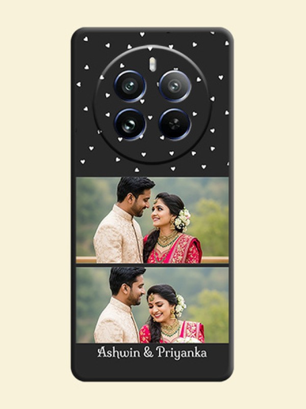 Miniature Love Symbols with Name on Space Black Custom Soft Matte Back Cover - Realme 12 Pro 5G