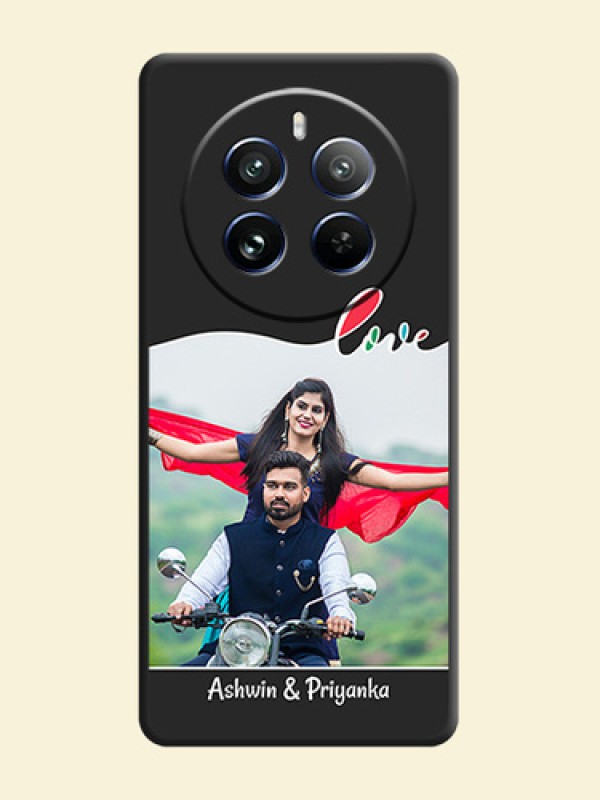 Fall in Love Pattern with Picture - Photo on Space Black Soft Matte Mobile Case - Realme 12 Pro 5G