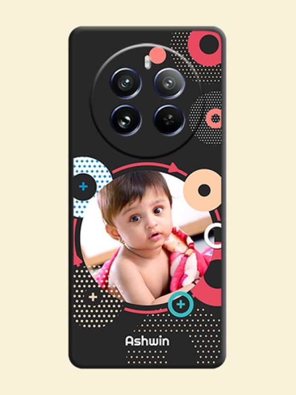 Multicoloured Round Image on Personalised Space Black Soft Matte Cases - Realme 12 Pro 5G