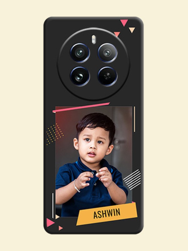 Photo Frame with Triangle Small Dots - Photo on Space Black Soft Matte Back Cover - Realme 12 Pro 5G