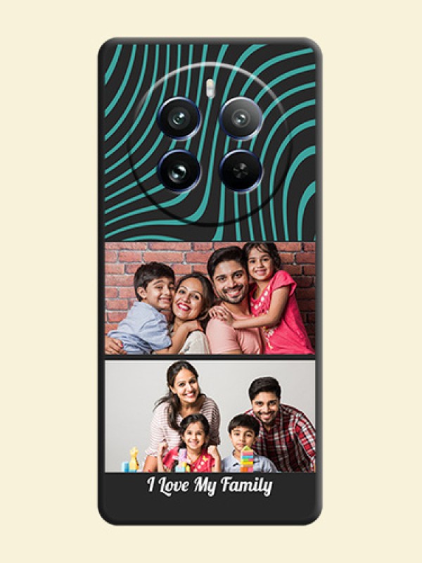 Wave Pattern with 2 Image Holder on Space Black Personalized Soft Matte Phone Covers - Realme 12 Pro 5G