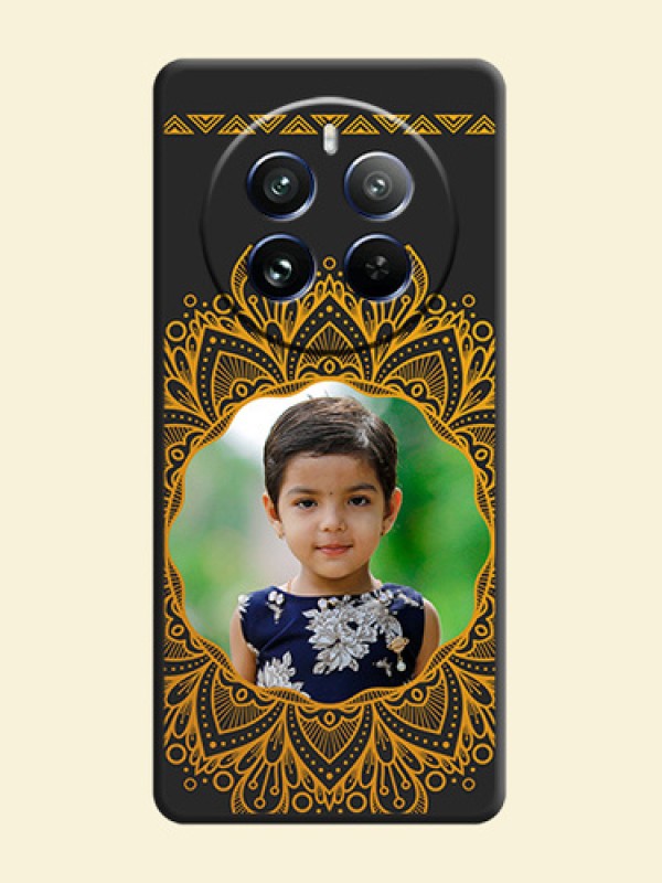 Round Image with Floral Design - Photo on Space Black Soft Matte Mobile Cover - Realme 12 Pro 5G