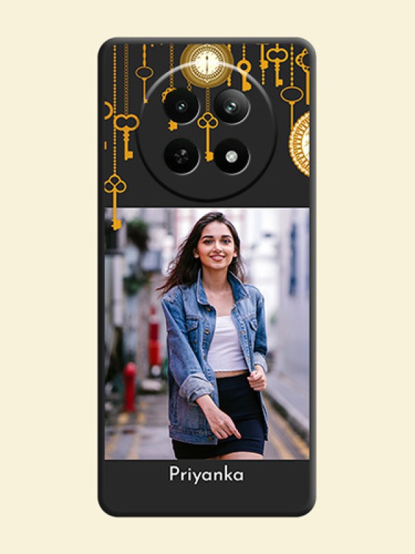 Decorative Design with Text On Space Black Custom Soft Matte Mobile Back Cover - Realme 13 5G