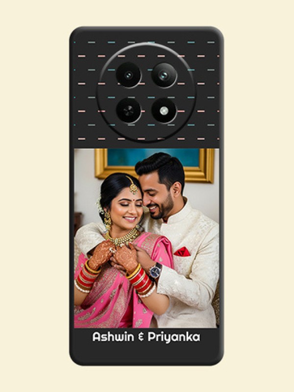 Line Pattern Design with Text On Space Black Custom Soft Matte Mobile Back Cover - Realme 13 5G