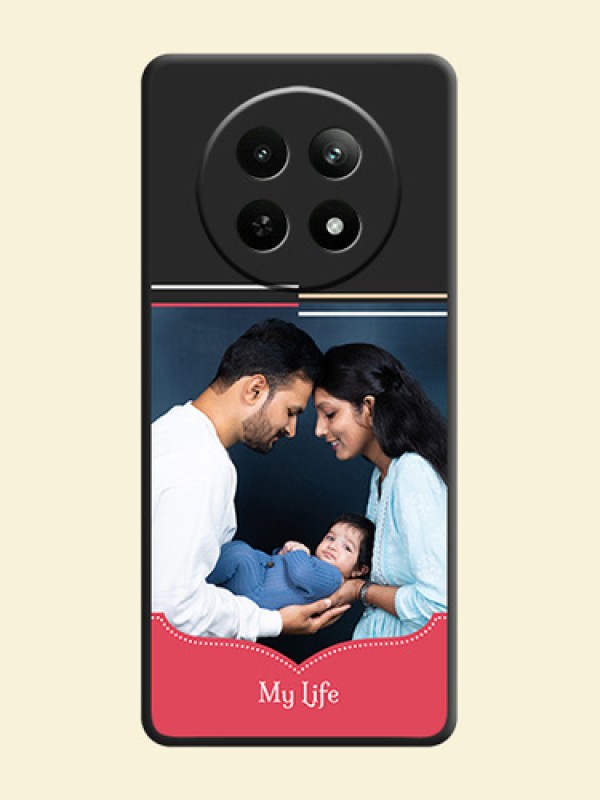 Classic Plain Design with Name On Space Black Custom Soft Matte Mobile Back Cover - Realme 13 5G